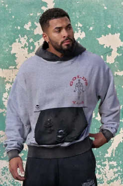 5168 - Gold's Iron Legacy Distress Hoodies