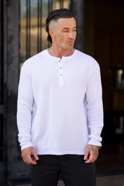 8034 - Henley Thermal Longsleeves