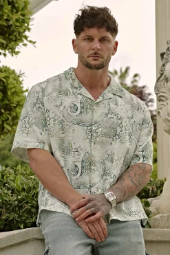 4093 - Mosaic Linen Button-Ups