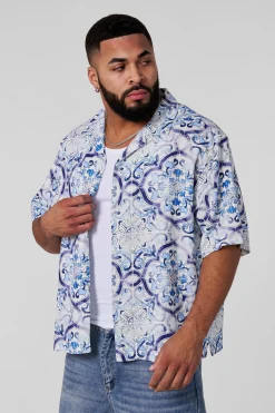 4093 - Mosaic Linen Button-Ups
