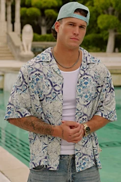 4093 - Mosaic Linen Button-Ups