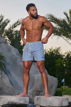 1056 - Striped Swim Shorts