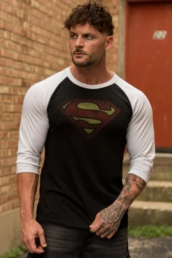 8072 - Superman 3/4 Raglan Shirts