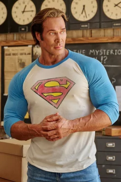 8072 - Superman 3/4 Raglan Shirts