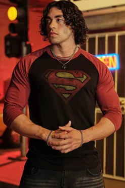 8072 - Superman 3/4 Raglan Shirts
