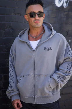 5232 - Tribal Stud Zip-Ups