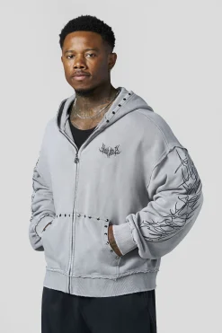 5232 - Tribal Stud Zip-Ups