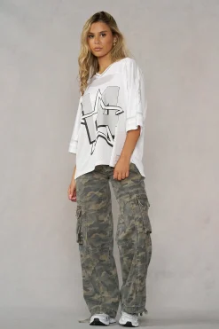 W2132 - Camo Straight Cargo Jeans