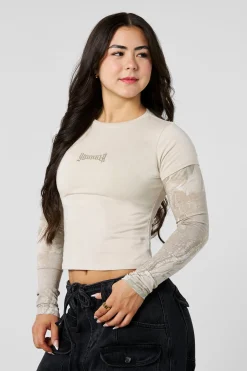 W4293 - Camo Twofer Baby Tee