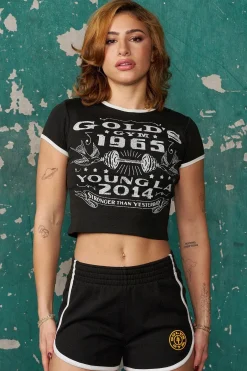 W471 Gold's Gym Ringer Baby Tee