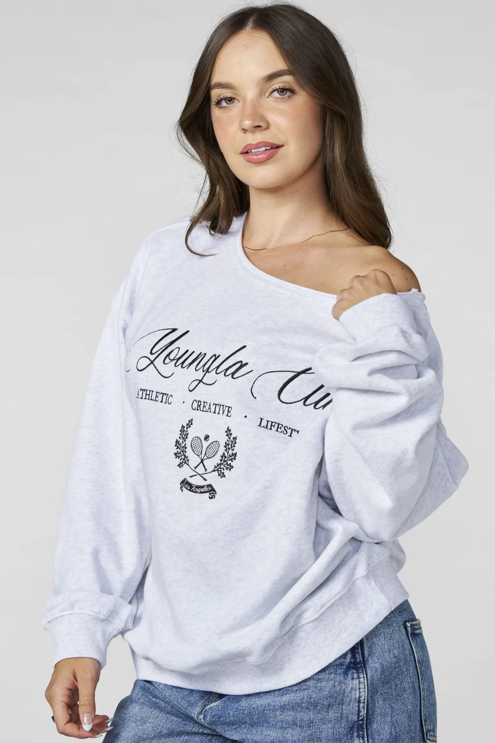 W5158 - Off-shoulder Pullover