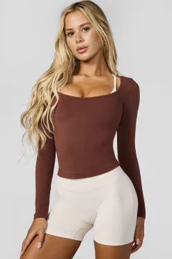 W4249 Sweetheart Neck Top